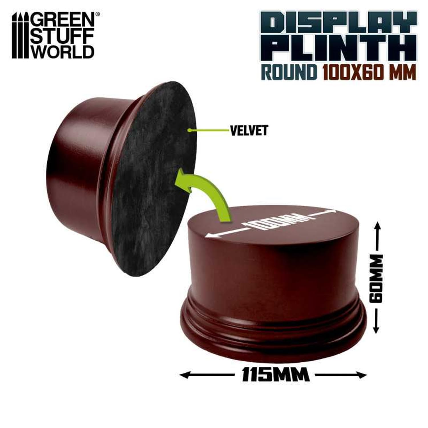 Green Stuff World Display Stand Cylinder 100mm Hazel Nut Brown