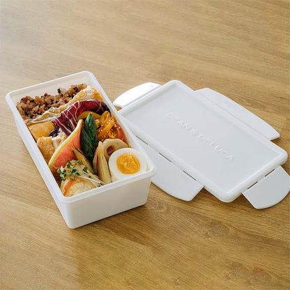 DEAN &amp; DELUCA Lunch Box M Size White 800ml Microwave and Dishwasher Safe
