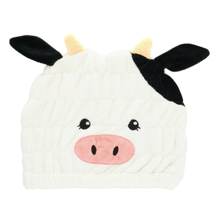 Marushin Kids Swimming Towel Cap Cow Design Quick-Dry Hair Towel
