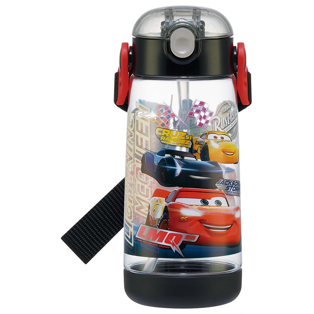 Skater Kids Straw Water Bottle 480ml with Disney Cars Design