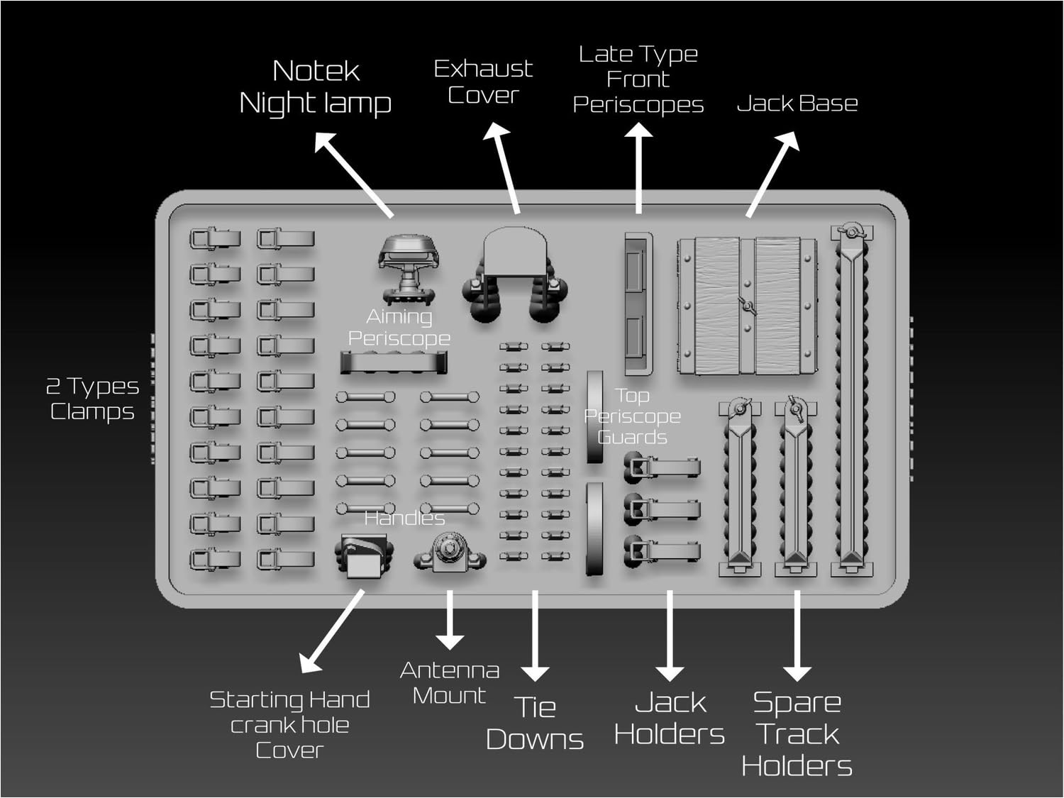 BSK Model 1/35 German Jagdpanzer 38 Hetzer Detail Parts Set
