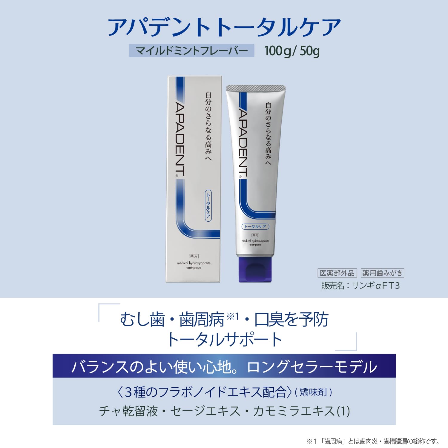 APADENT Total Care Toothpaste 100g for Cavity and Gum Health