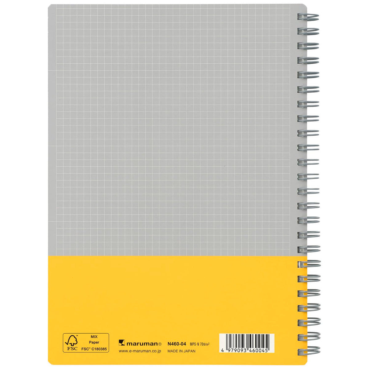 Maruman Utoka A5 4mm Graph Paper Notebook in Yellow