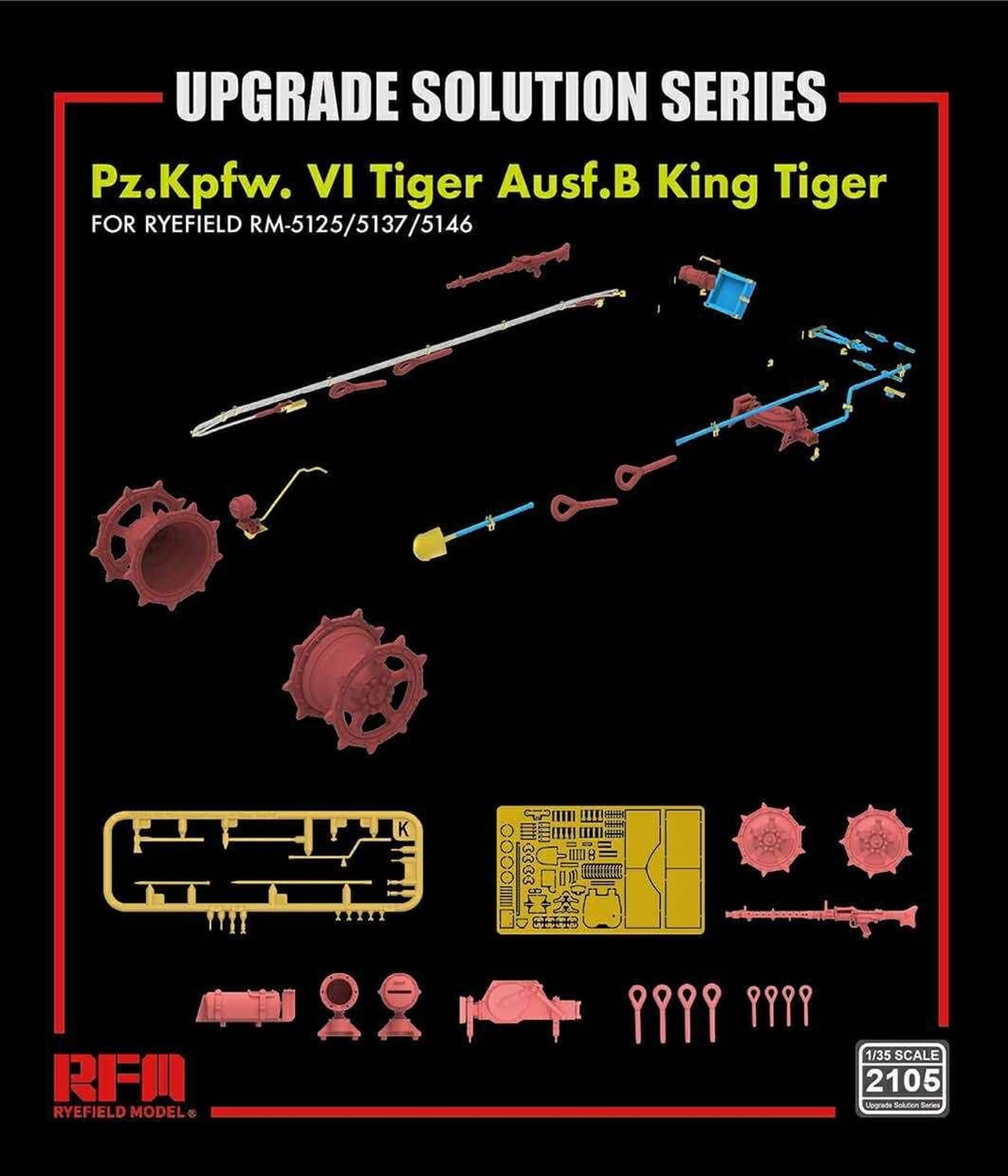 RaiField Model 1/35 King Tiger Upgrade Parts Set for Scale Models