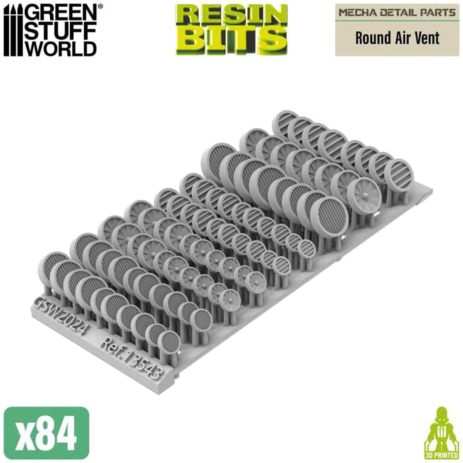 Green Staff World Mecha Detail Parts Round Exhaust Unit 84 Pieces