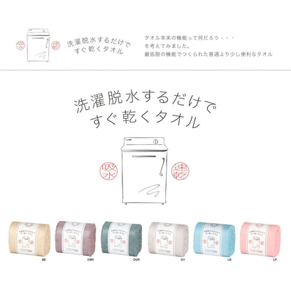 Nichisenshoukou Quick-Drying Face Towel Light Blue 34x80cm
