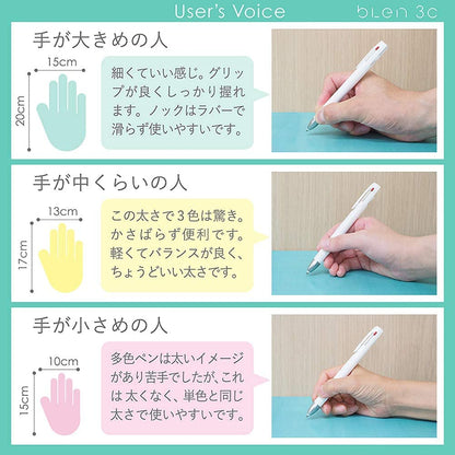 Zebra 3-Color Ballpoint Pen Blen 3C 0.7mm Pink