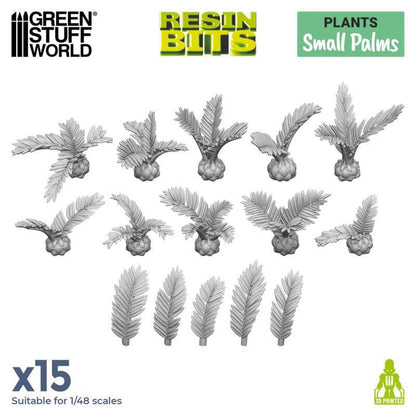 Green Stuff World 1/48 Scale 3D Printed Miniature Palm Trees Set