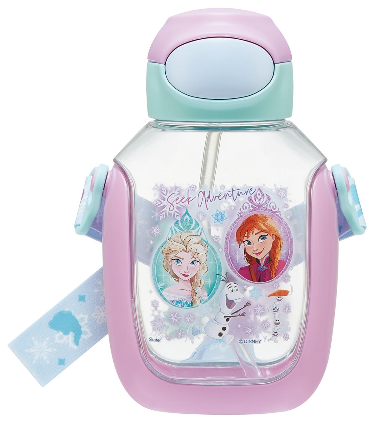 Skater Kids Water Bottle with Straw 530ml Disney Frozen