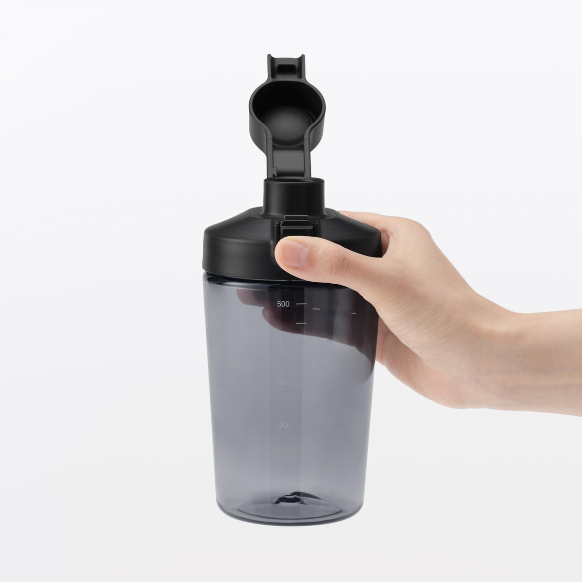 Mujirushiryouhin One-Touch Bottle Easy to Clean Black 500mL