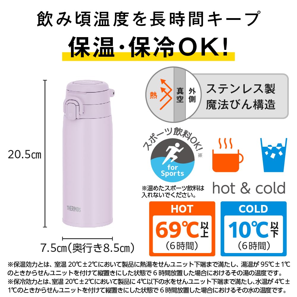 THERMOS Insulated Travel Mug with Carry Loop 550ml Light Pink