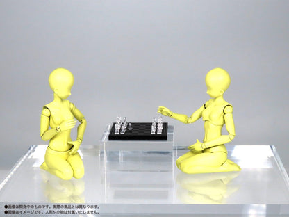 MIC Chess Figure Set Clear and Black Plastic Kit