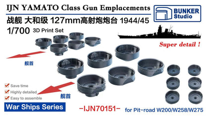 Bunker Studio 1/700 Japanese Navy Yamato Class 127mm Gun Set