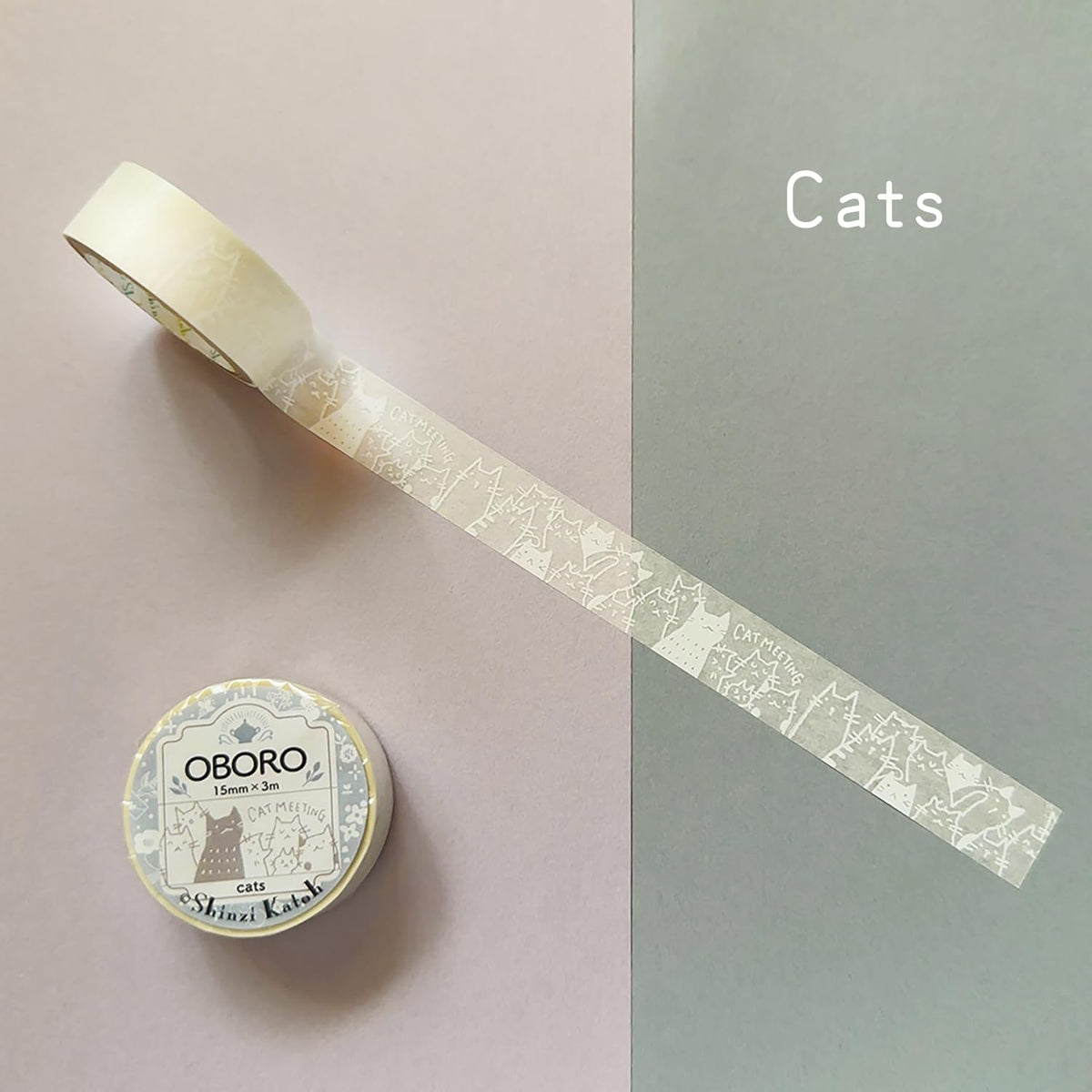 Shinzi Katoh Masking Tape Set with Cats and Forest Life Design