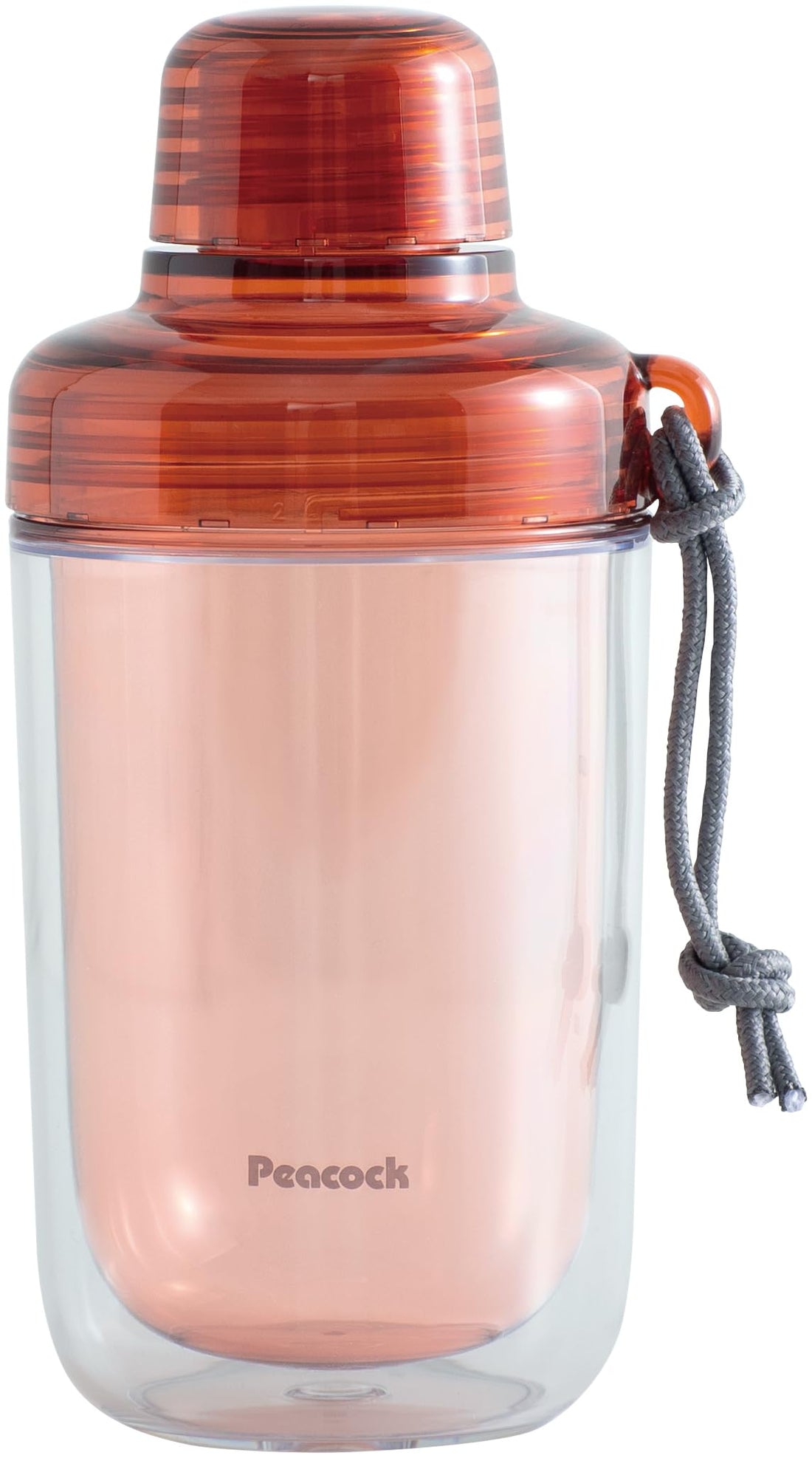 Peacock Clear Bottle Water Bottle with Strap 340ml