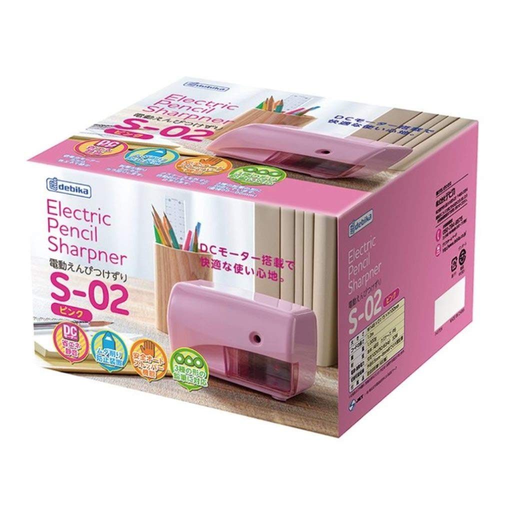 Debika Electric Pencil Sharpener Pink S-02 Compact Design