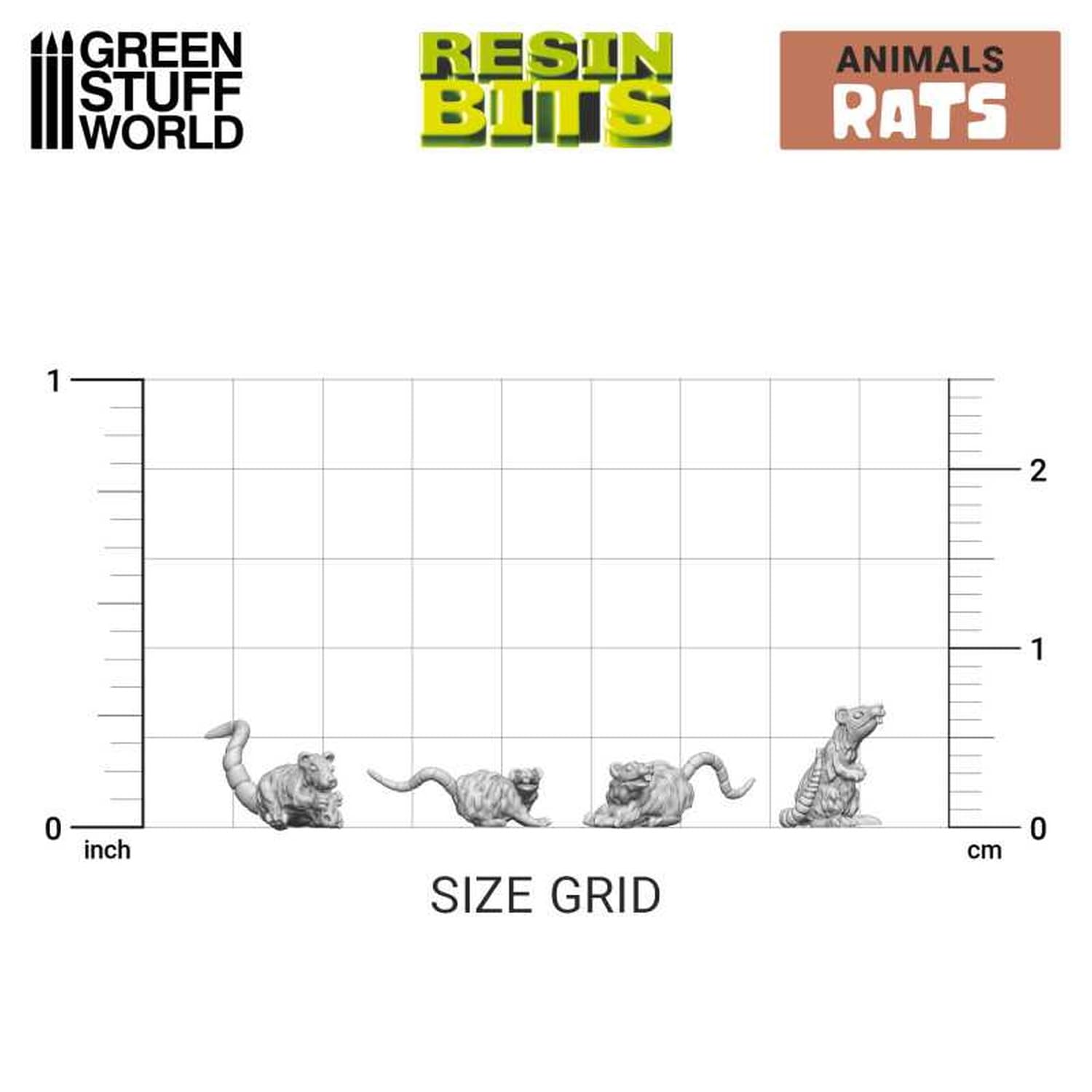 Green Stuff World Diorama Accessories 3D Printed Set with 25 Mini Mice