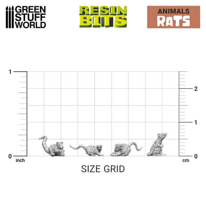 Green Stuff World Diorama Accessories 3D Printed Set with 25 Mini Mice