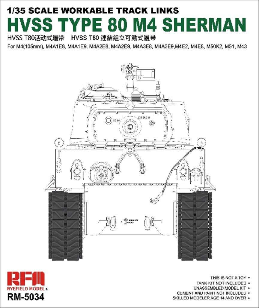 Rye Field Model 1/35 US Army HVSS M4 Series T80 Track Set