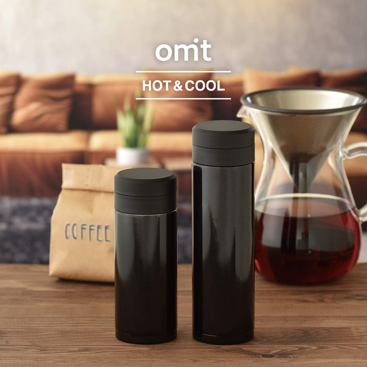 Wahei Freiz Insulated Water Bottle 200ml Black with Antibacterial Design