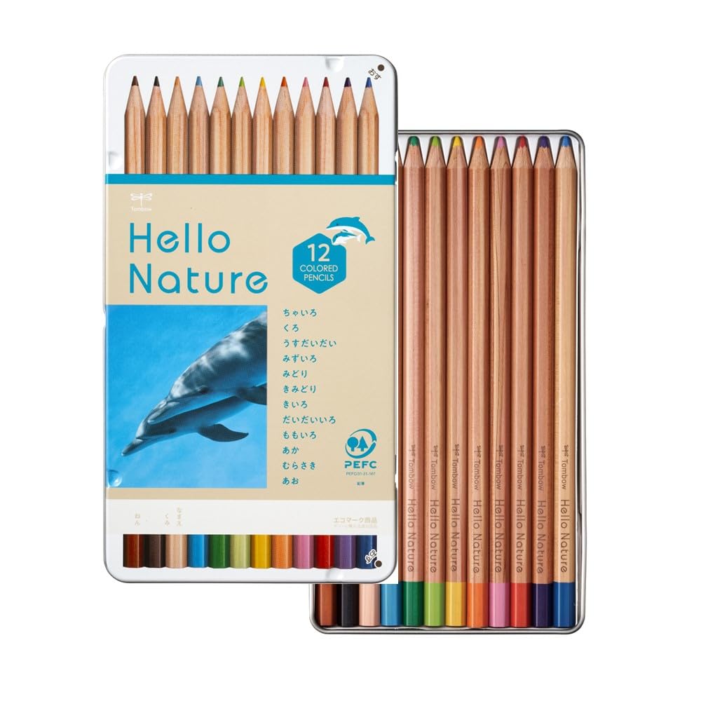 Tombow Color Pencils 12 Colors Hexagonal Design for Students