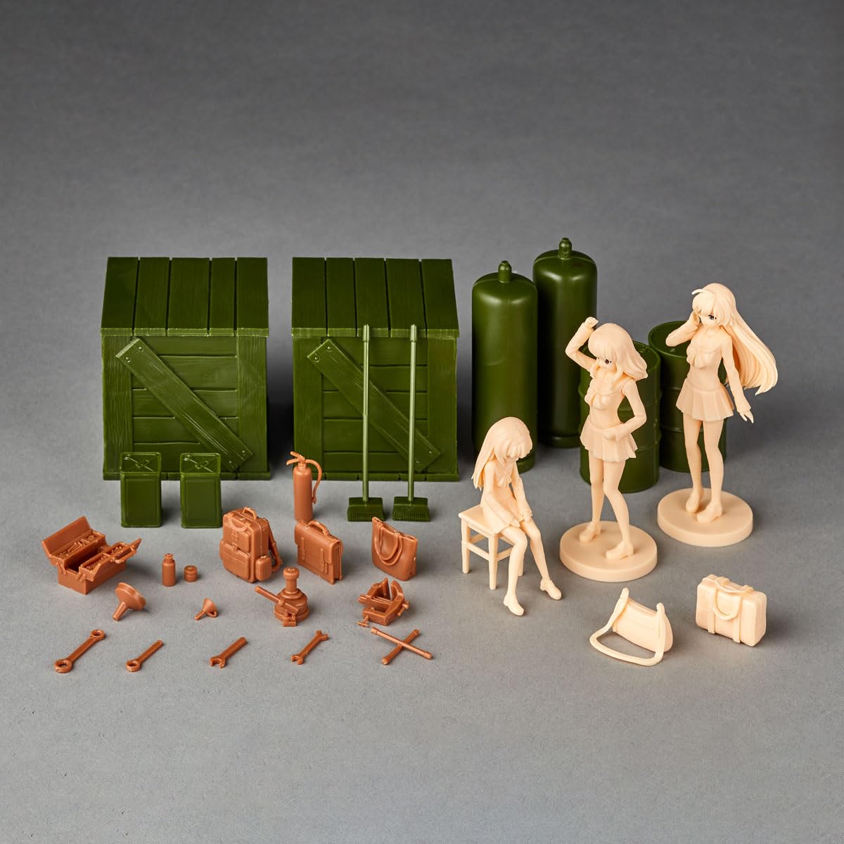 KAIYODO ARTPLA Girls und Panzer Garage Set B 1/24 Scale Model Kit