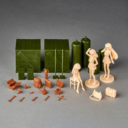 KAIYODO ARTPLA Girls und Panzer Garage Set B 1/24 Scale Model Kit