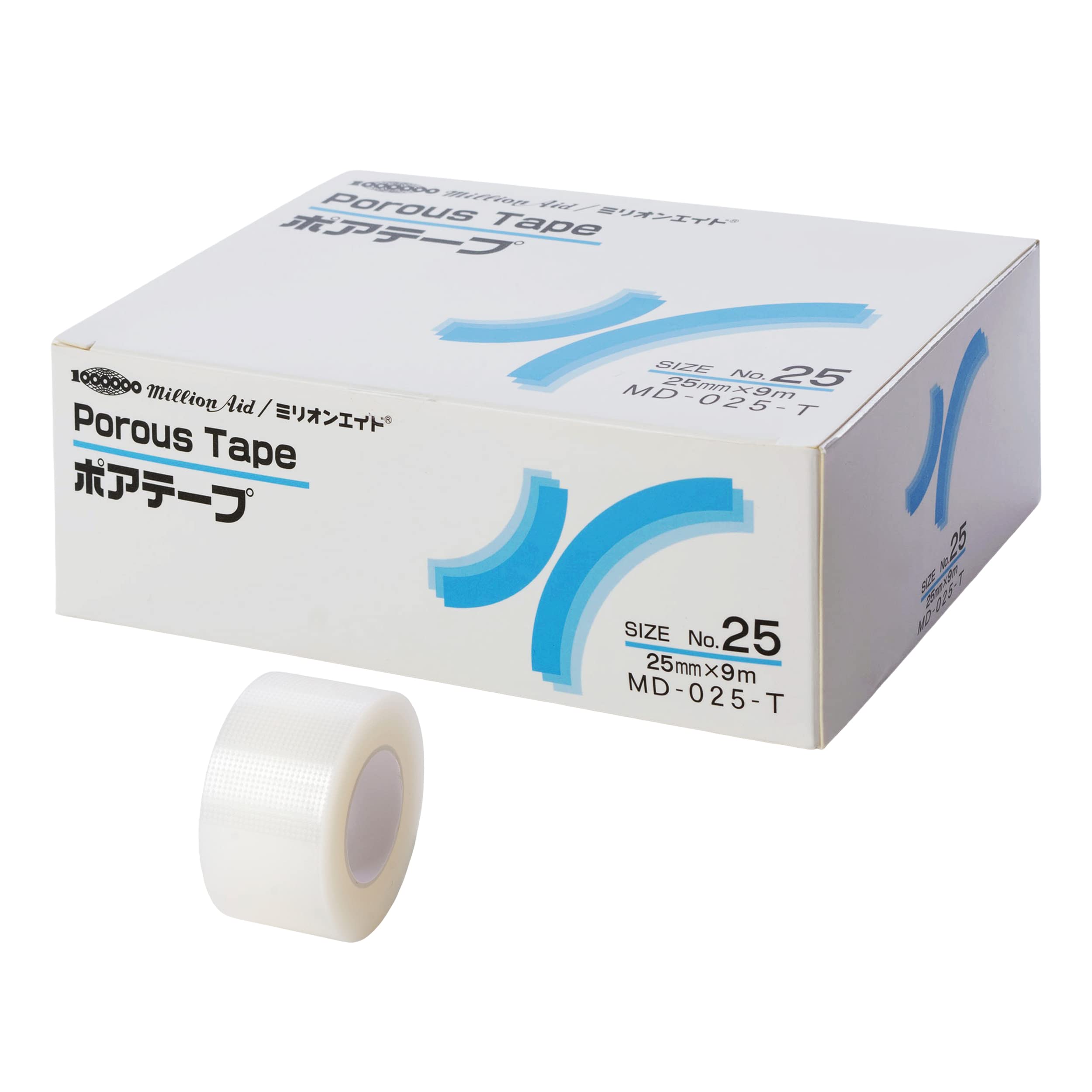 Million Aid Surgical Tape 25mm x 9m Transparent Plastic 12 Rolls