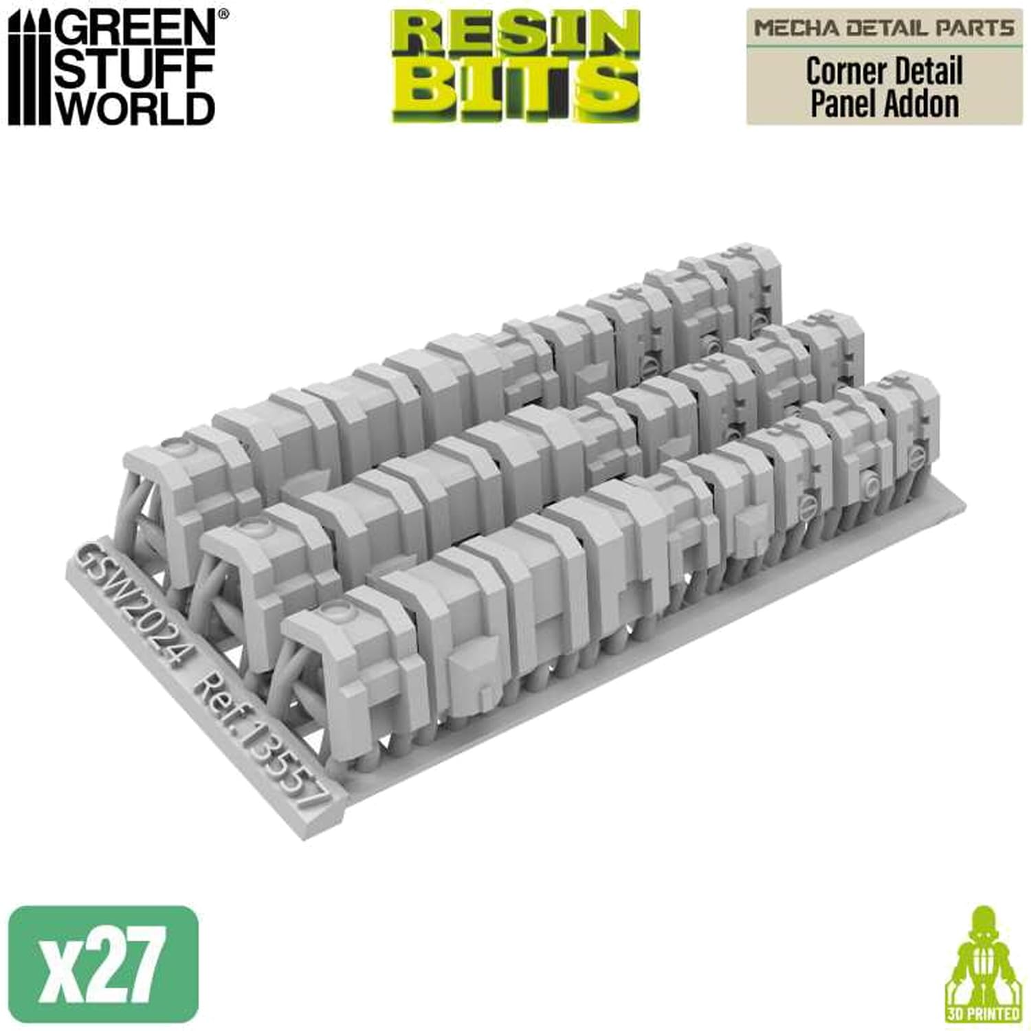 Green Staff World Mecha Detail Parts Corner Panel Add-On Set of 27