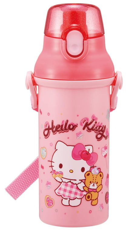 Skater Kids Water Bottle 480ml with One-Push Lid Made in Japan