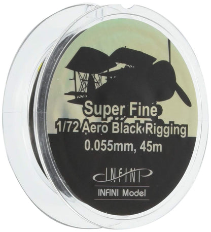 Infinity Model Super Fine Aero Rigging 0.055mm x 45m Black for Scale Models