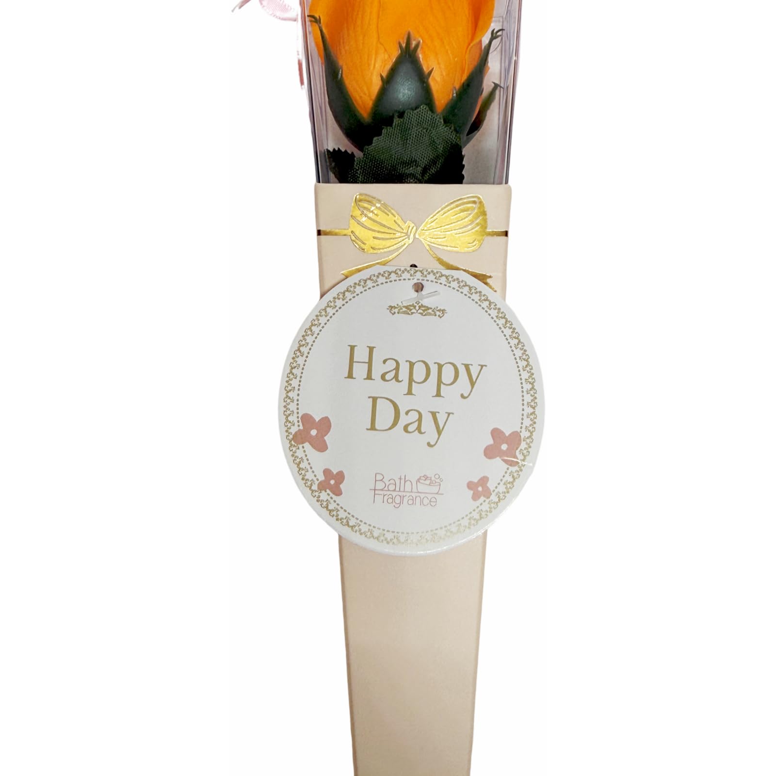 Q-FLA Soap Flower Bath Bomb Bouquet Gift Set with Orange Flower