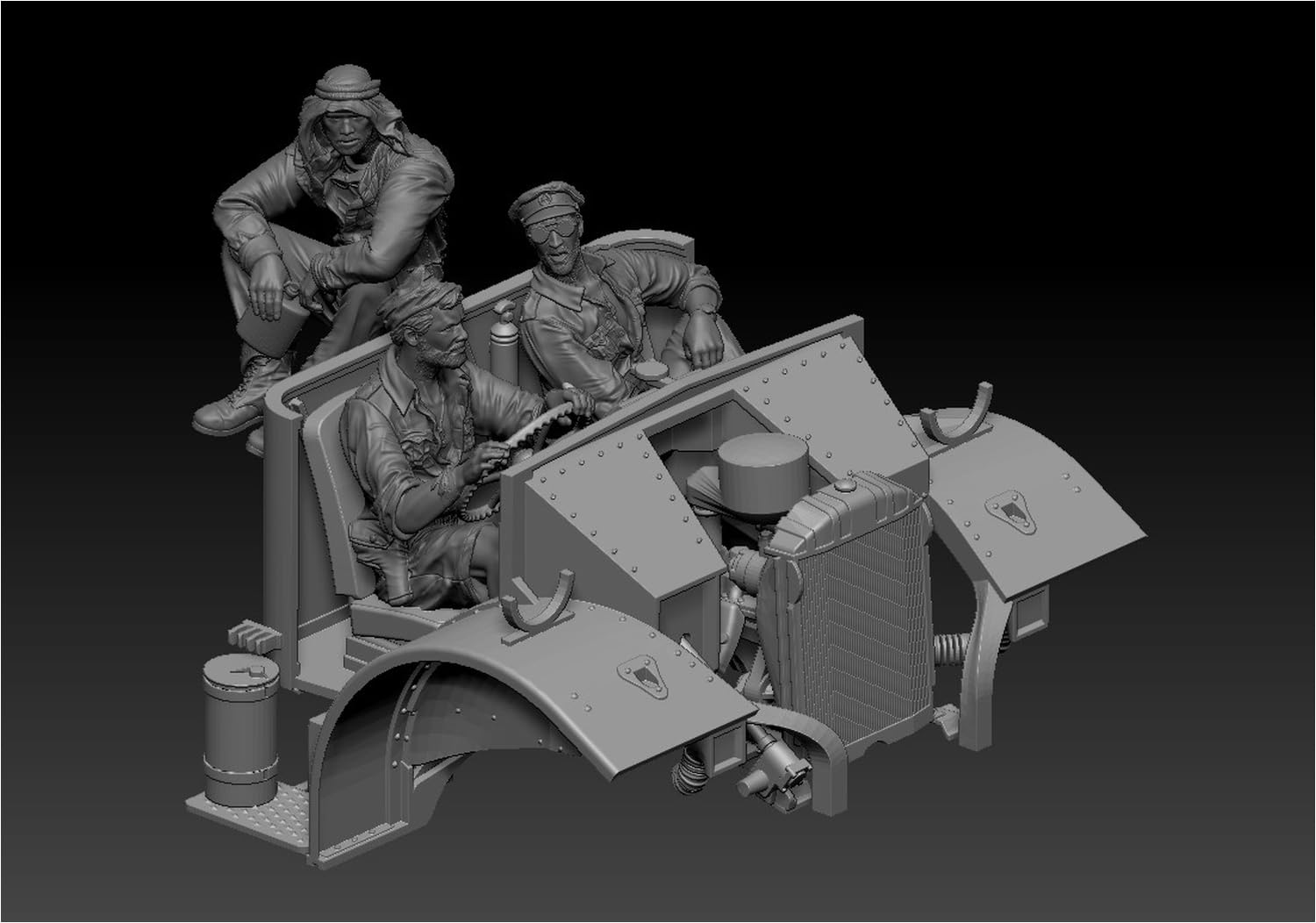 Thunder Model 1/35 British Long Range Desert Group Figure Set of 3