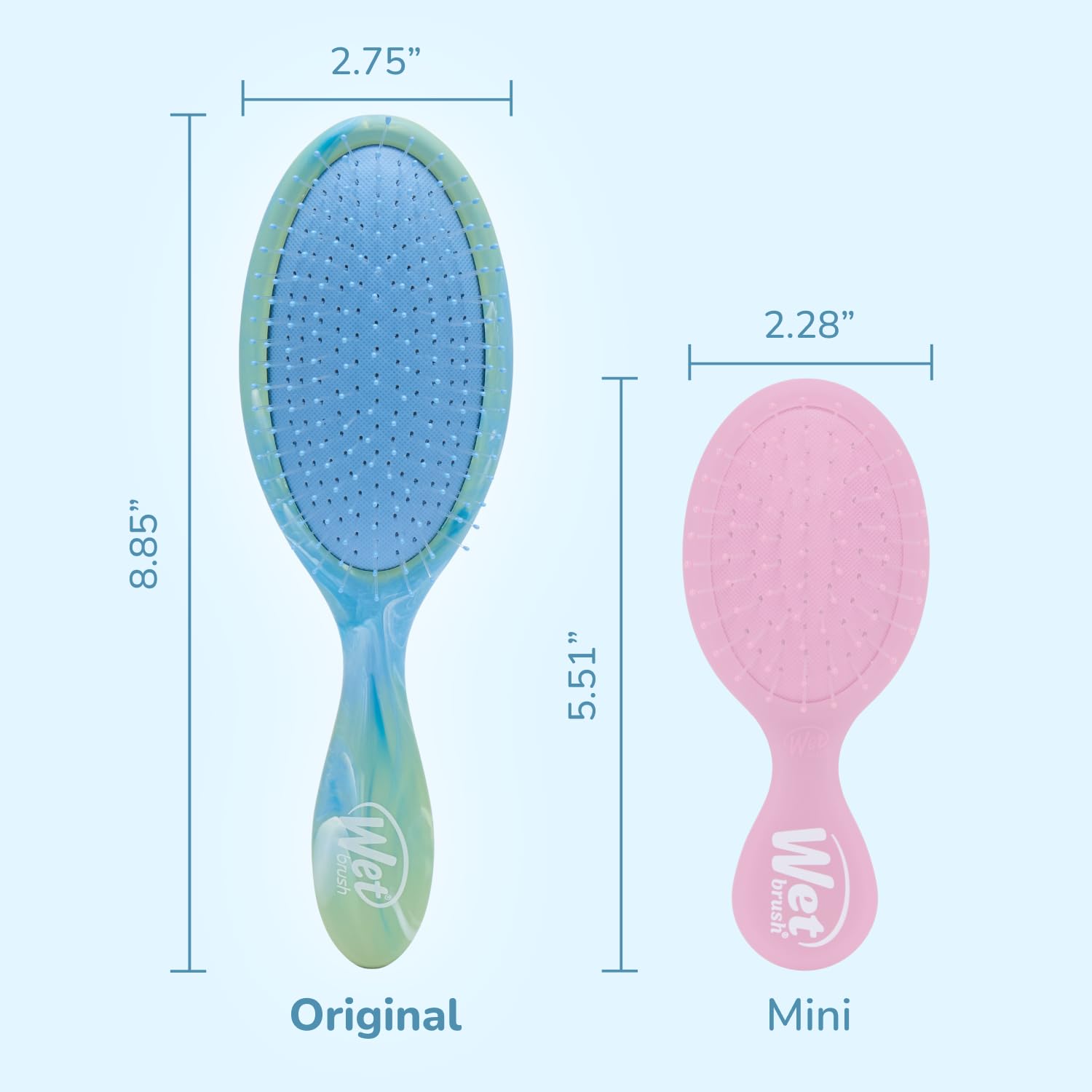Wet Brush Original Detangler Matte Marble Green