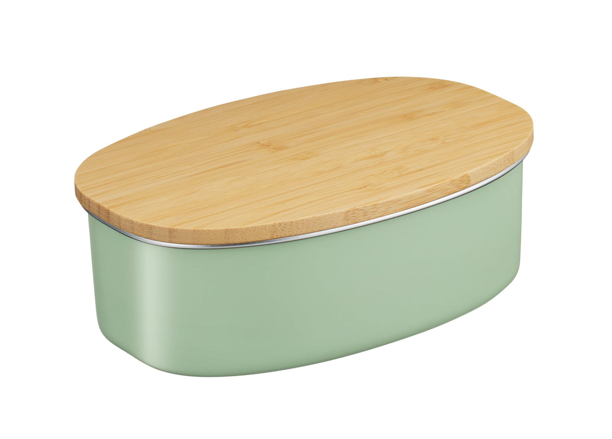nonoji Stainless Steel Oval Lunch Box with Wooden Lid