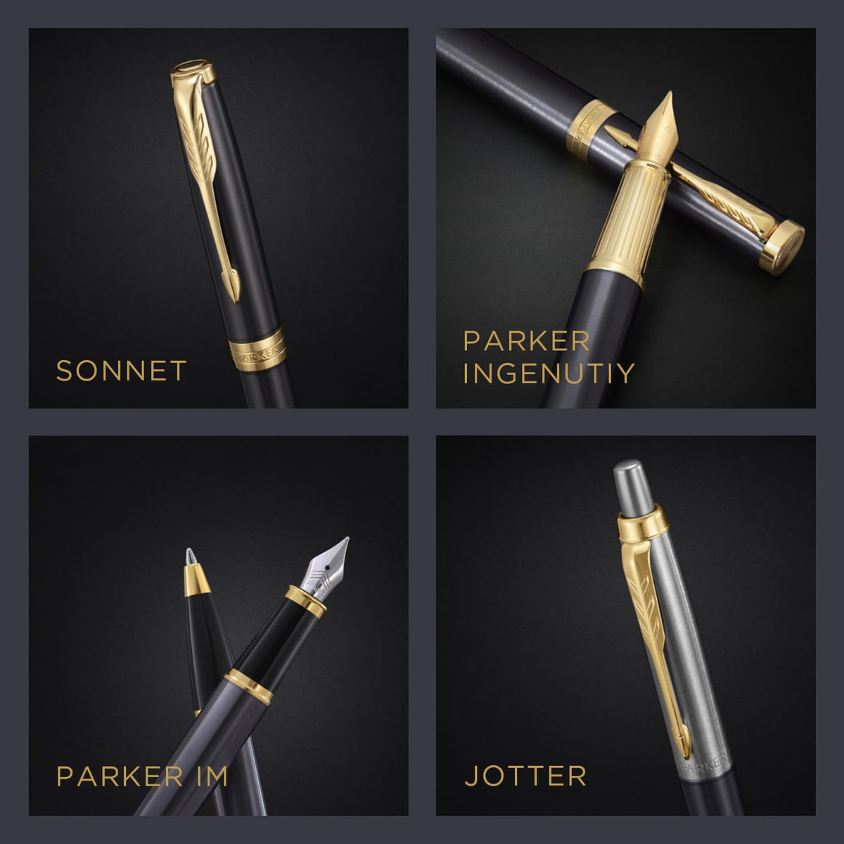 PARKER Sonnet Gray GT Ballpoint Pen Gift Boxed Luxury Writing Instrument