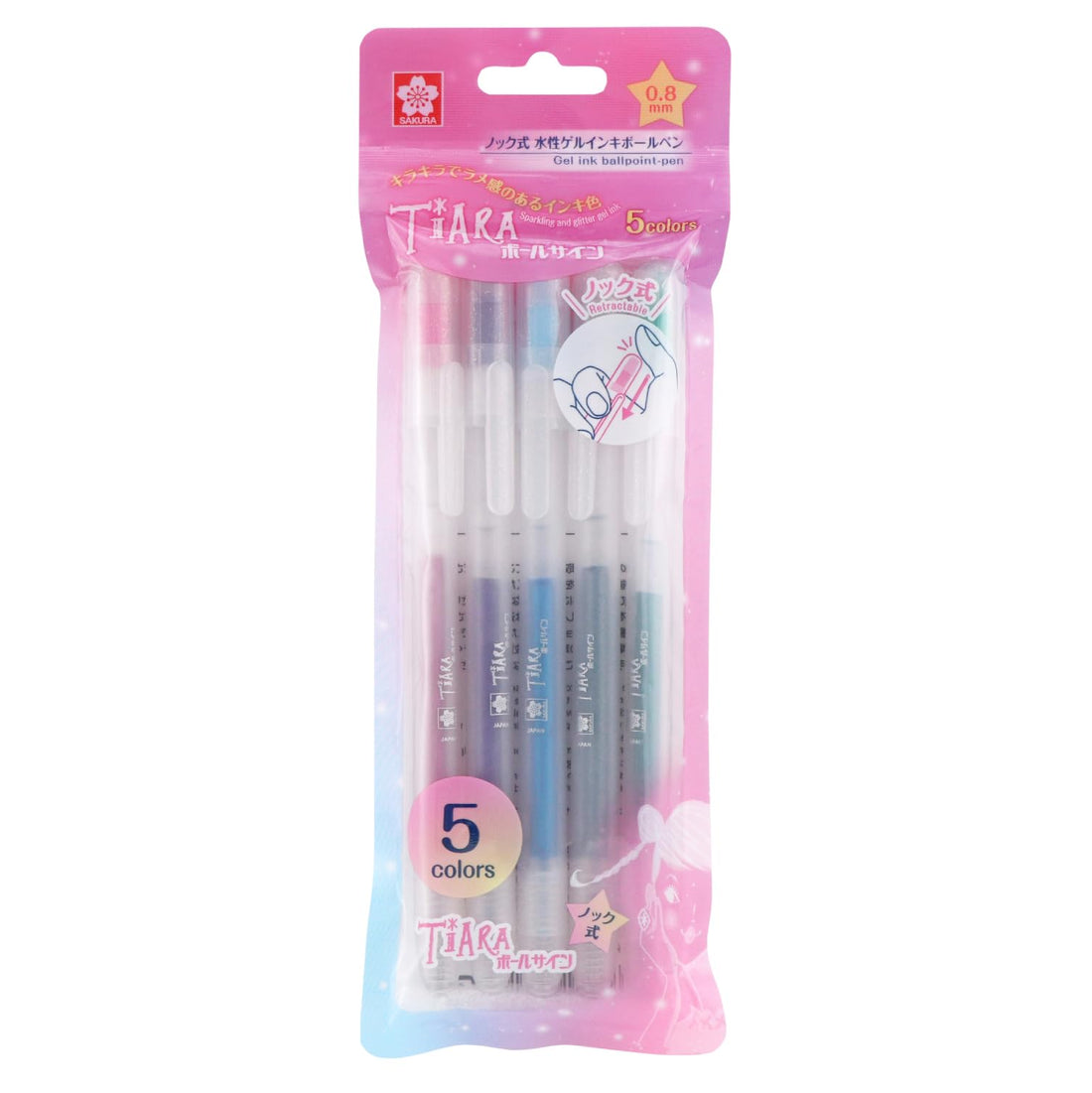 CRAY-PAS Water-Based Ballpoint Pen Ball Sign Tiara 0.8mm 5 Colors