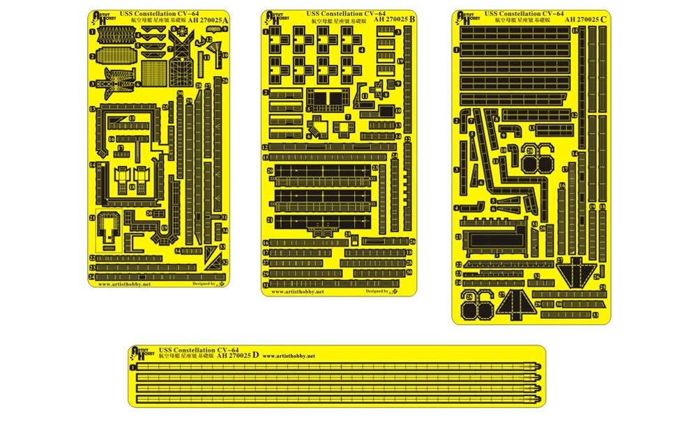 Artist Hobby 1/700 Scale Model Aircraft Carrier Constellation Etching Parts Set
