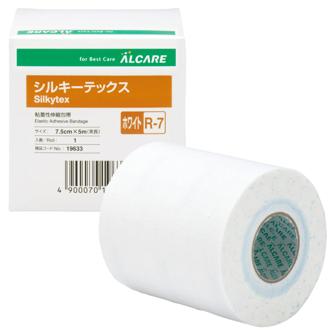 ALCARE Silkytex Adhesive Elastic Bandage R-7 Size White 1 Roll