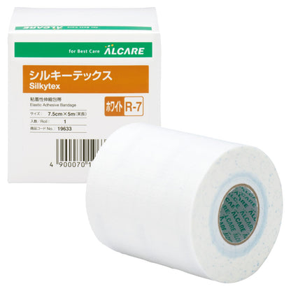 ALCARE Silkytex Adhesive Elastic Bandage R-7 Size White 1 Roll