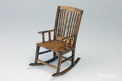 Cobaanii Antique Wooden Rocking Chair Model Kit 1/12 Scale