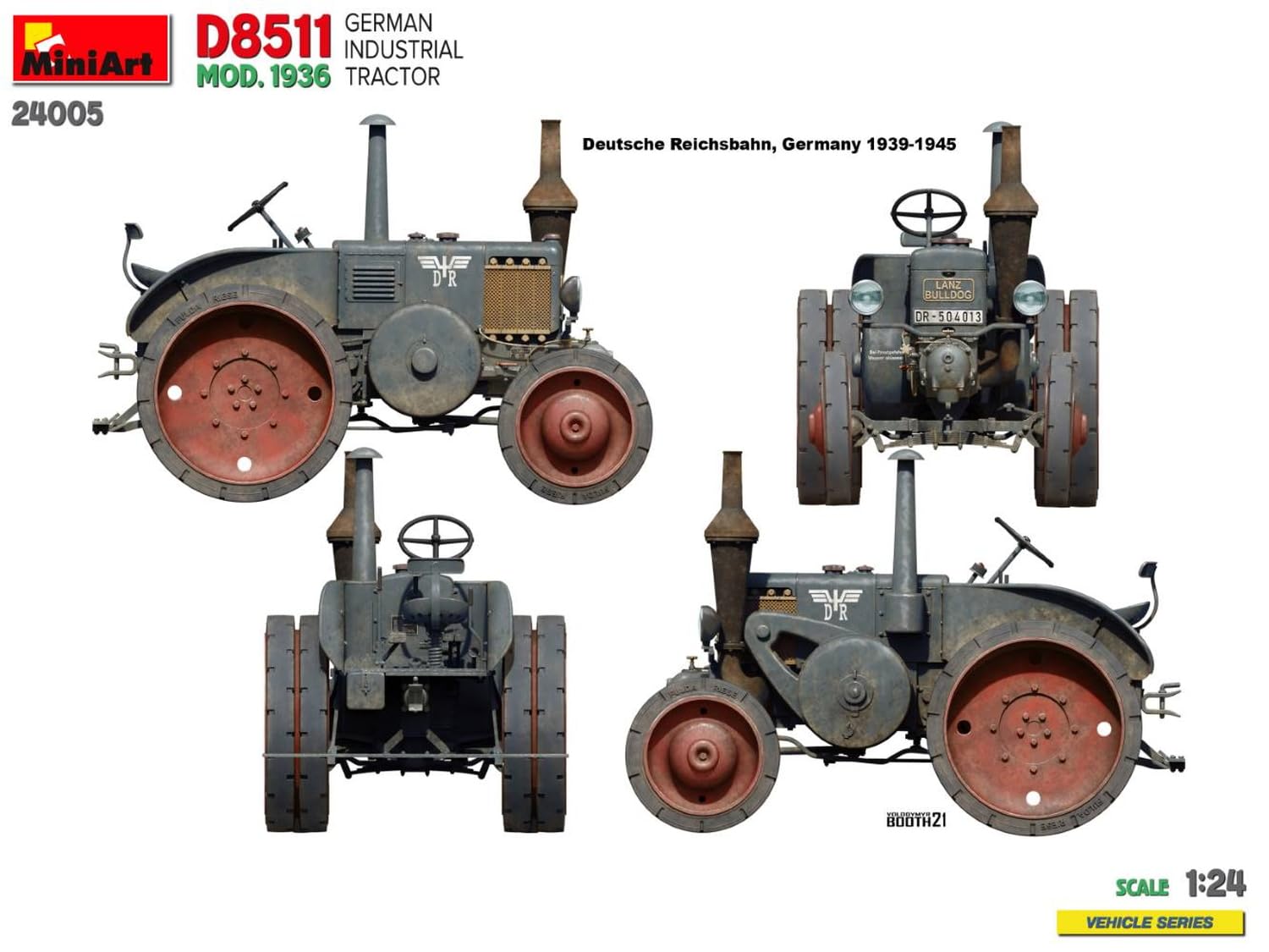 Miniart 1/24 German Industrial Tractor D8511 Model Kit