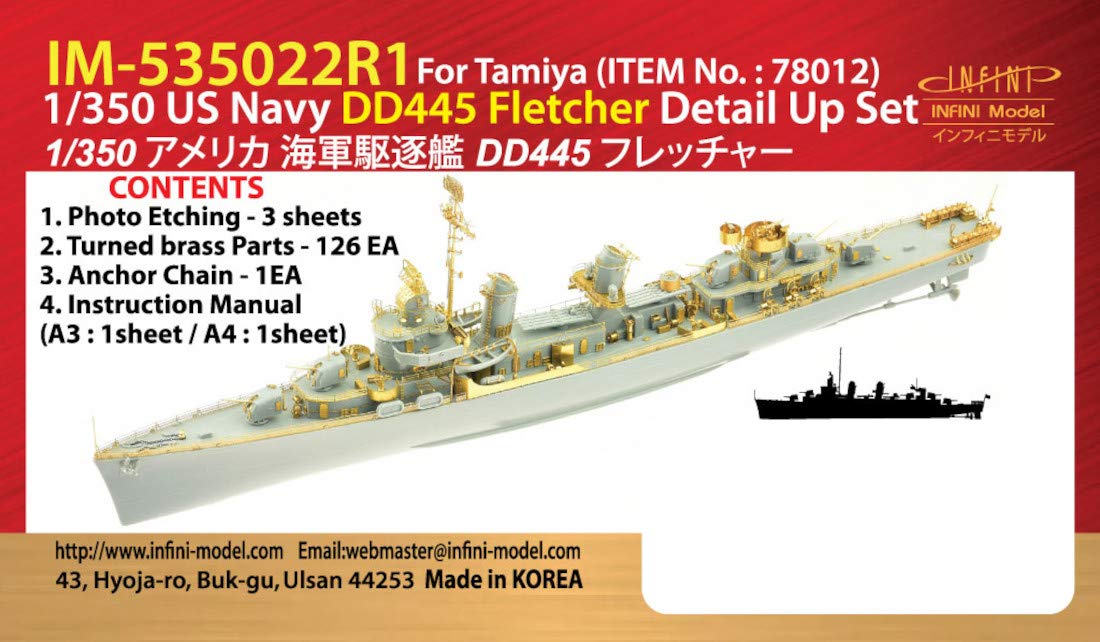 Infini Model 1/350 Scale Fletcher Class Destroyer Model Parts