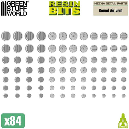 Green Staff World Mecha Detail Parts Round Exhaust Unit 84 Pieces