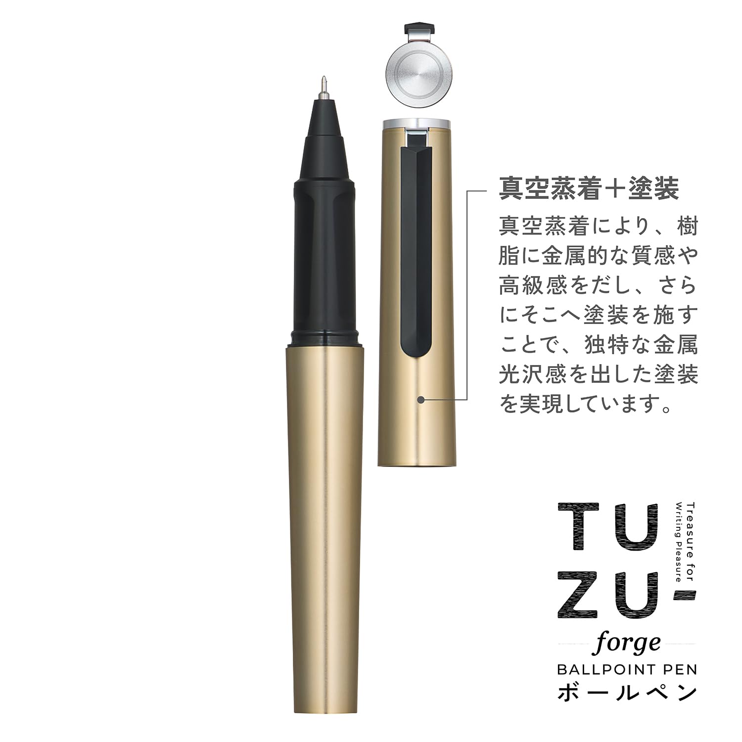 Sailor TUZU Forge Ballpoint Pen Gold 0.5mm for Elegant Writing