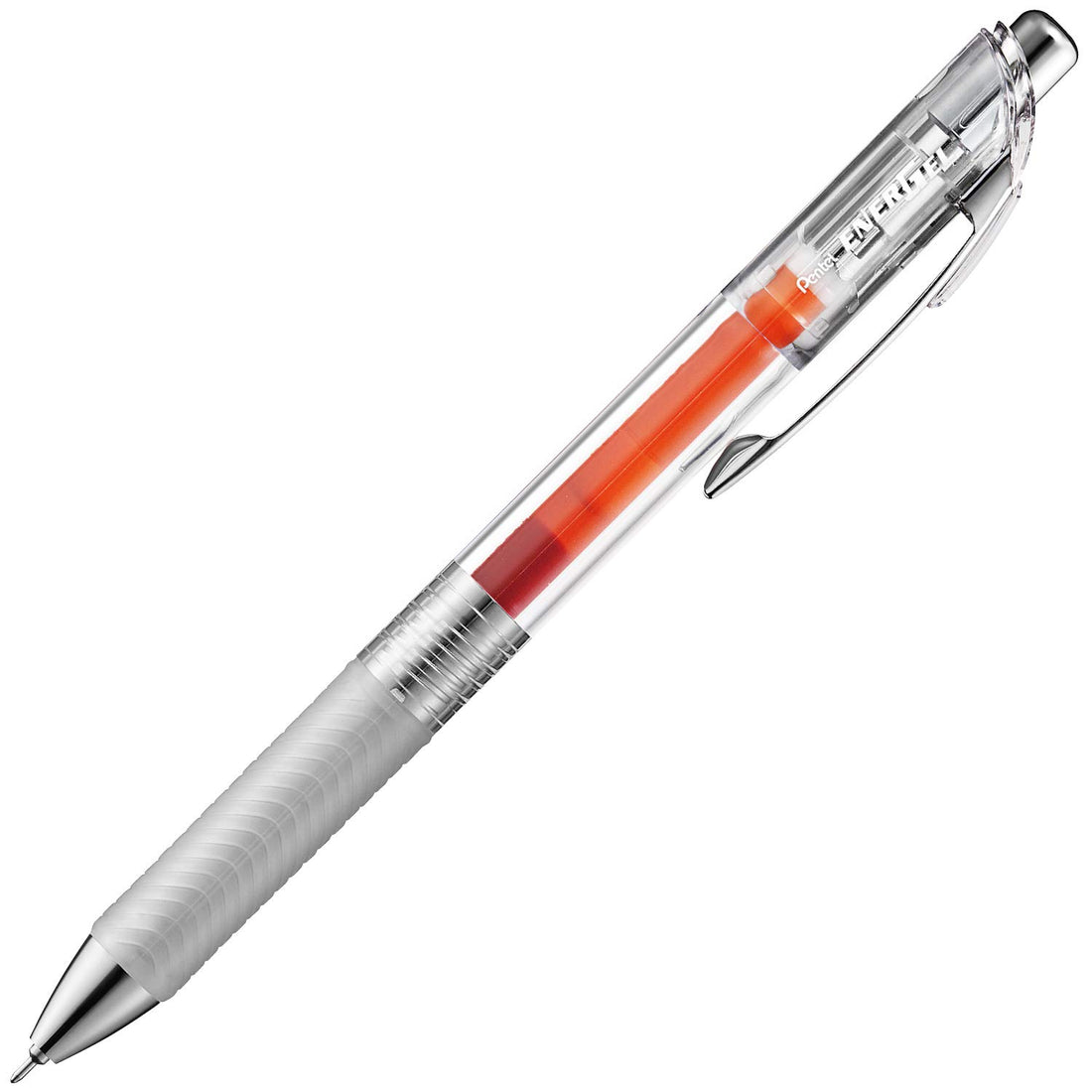 Pentel EnerGel Infree Gel Ink Ballpoint Pen, 0.5mm, Clear Barrel, Orange, XBLN75TL-F
