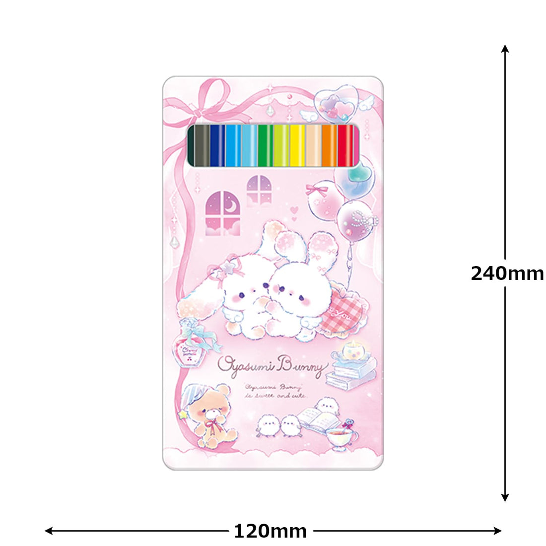 Kururi Colored Pencils 12 Colors Sleepy Bunny Design
