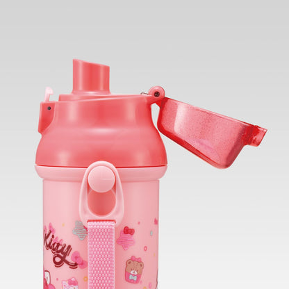 Skater Kids Water Bottle 480ml with One-Push Lid Made in Japan