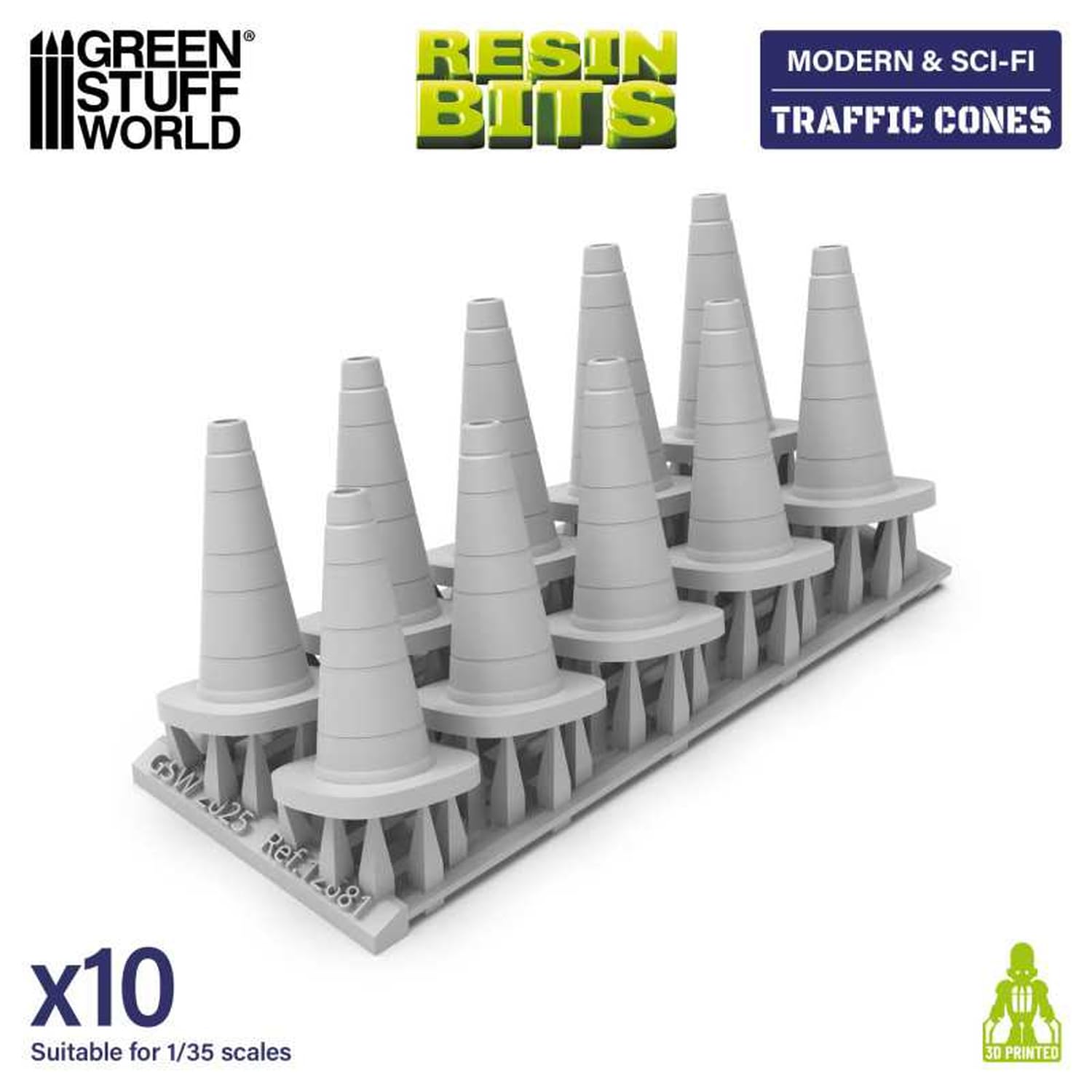 Green Stuff World 1/35 Scale 3D Printed Cone Set for Model Kits