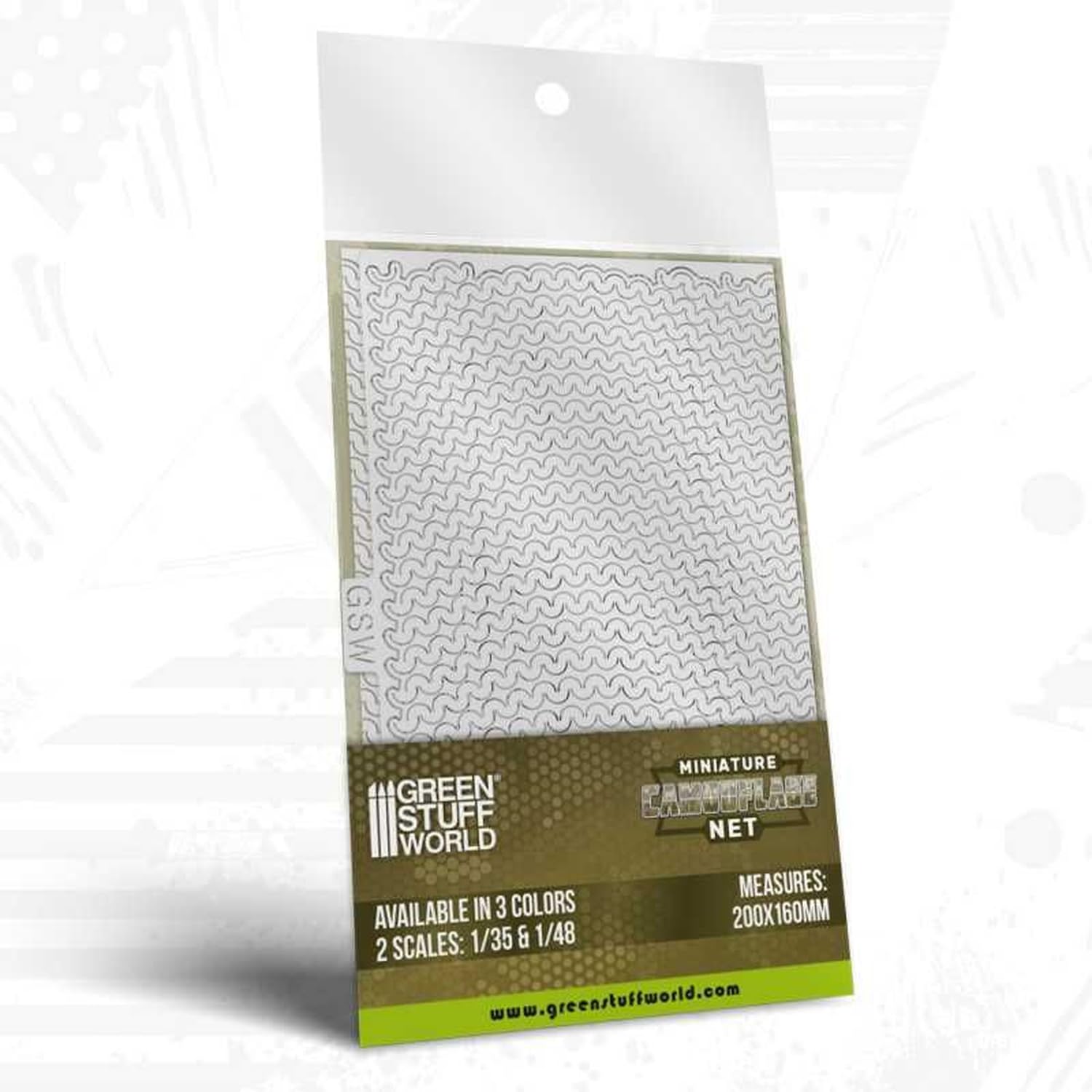 Green Staff World 1/35 Miniature Camouflage Net White Model Kit Part